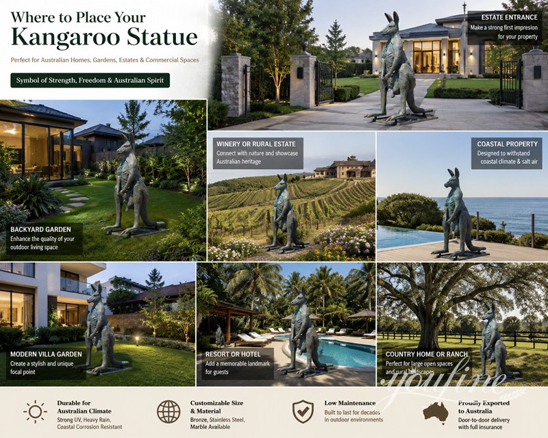 kangaroo statue for your garden