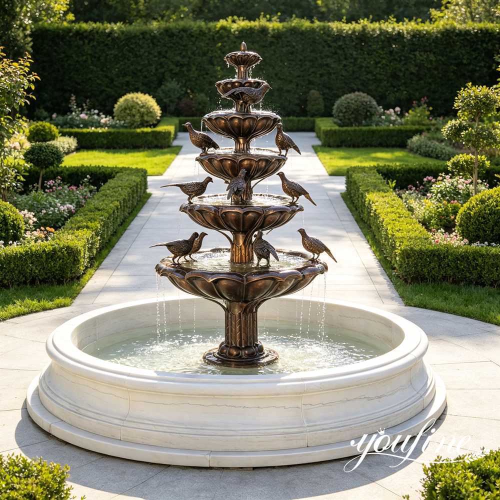 Bronze Bird Fountain for Garden