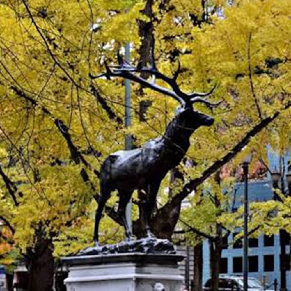 Construction on the Thompson Elk Fountain - Portland.gov