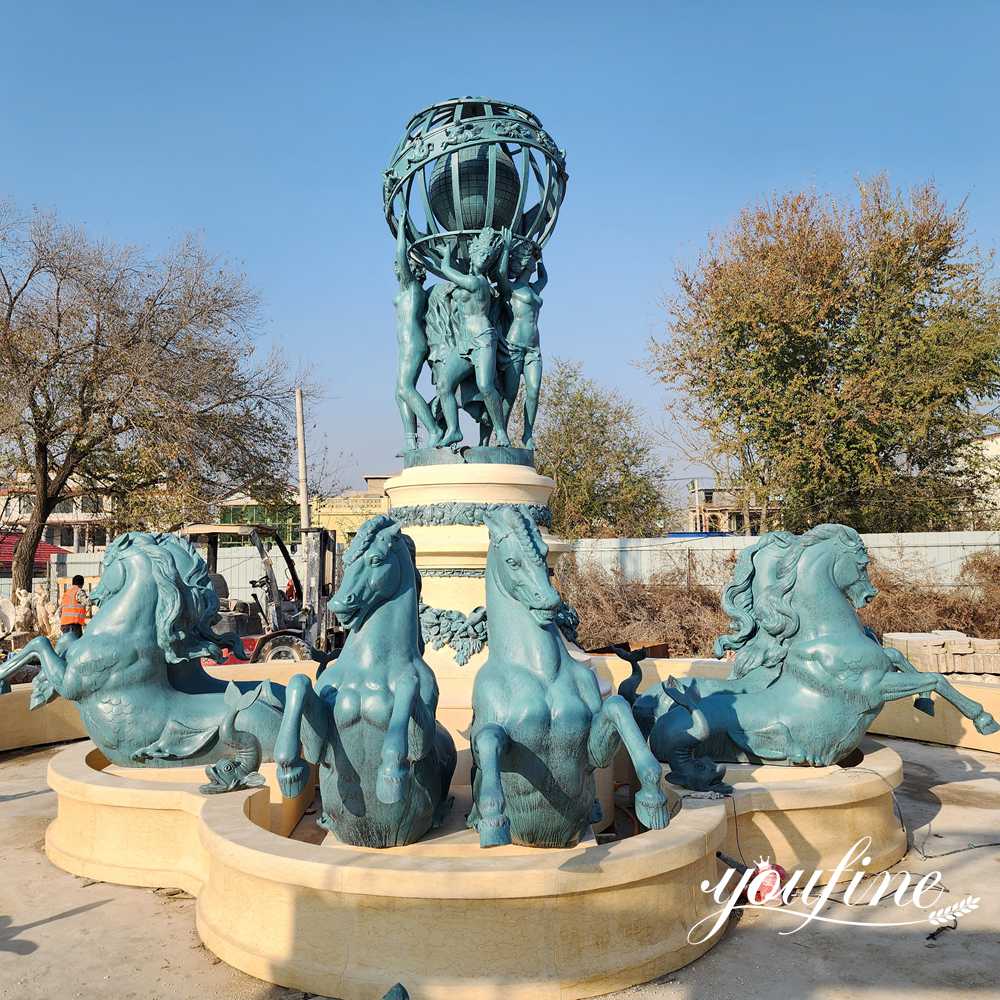 Large Bronze Horse Fountain