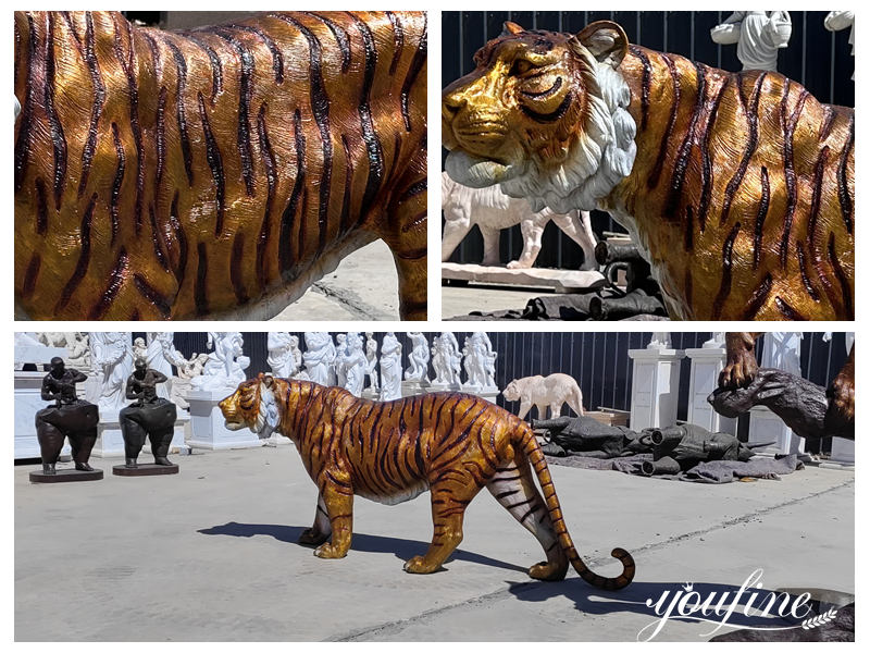 bronze tiger yard statue detail