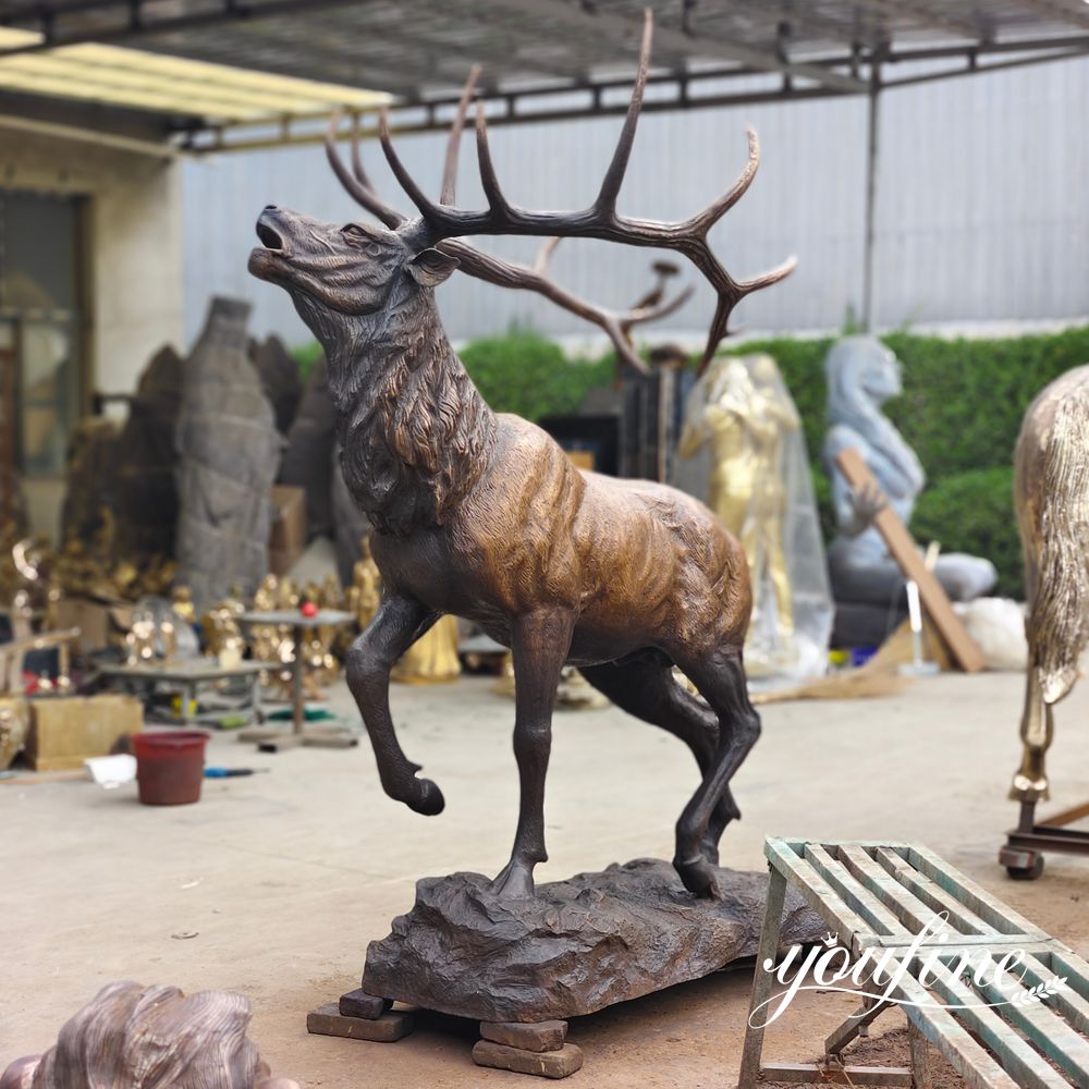 custom bronze elk statue public art