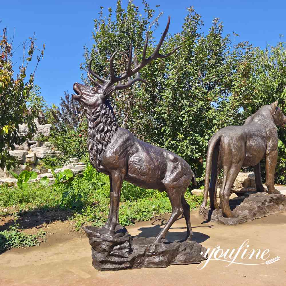 large bronze elk sculpture garden