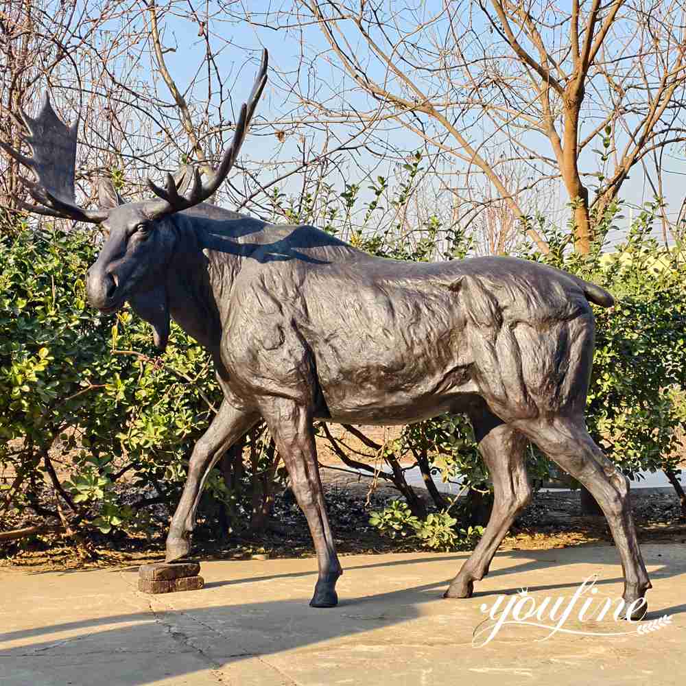 life size bronze moose statue