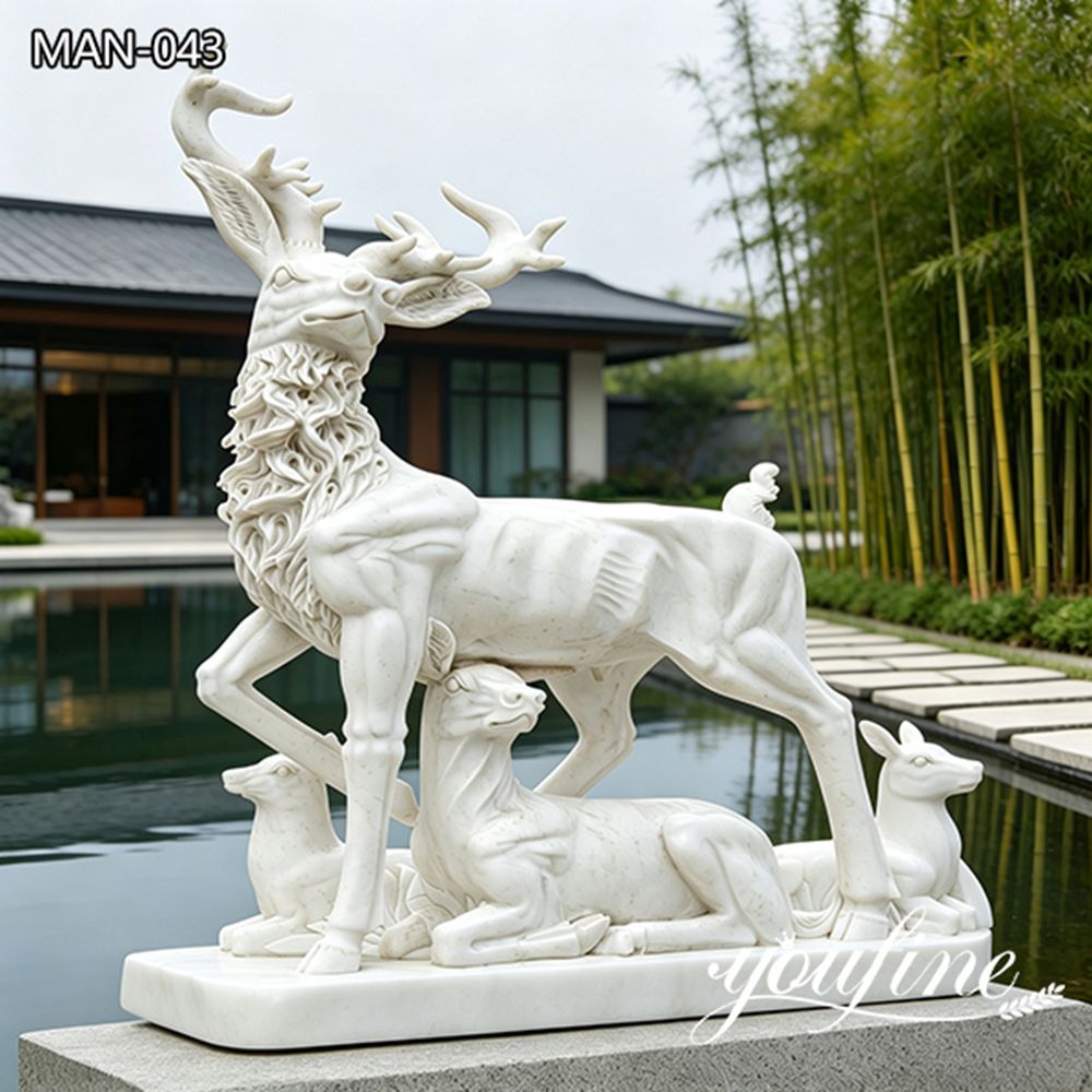 life size marble deer statue