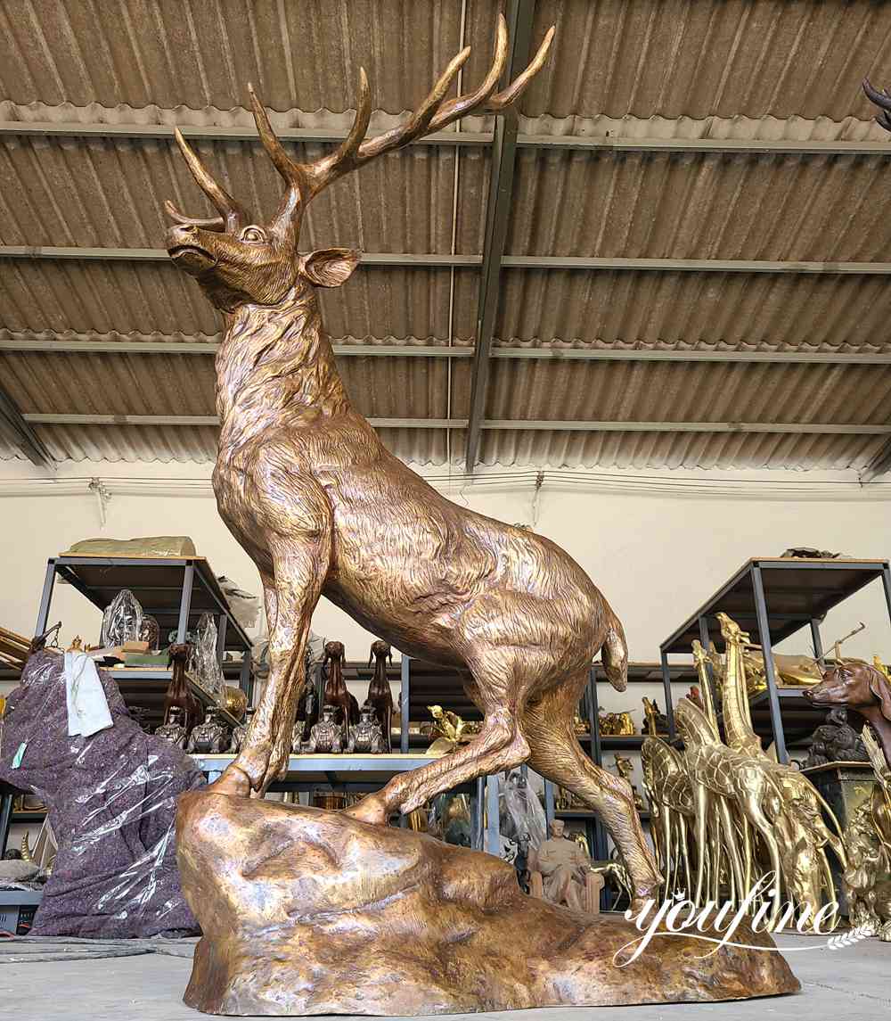 realistic bronze elk sculpture