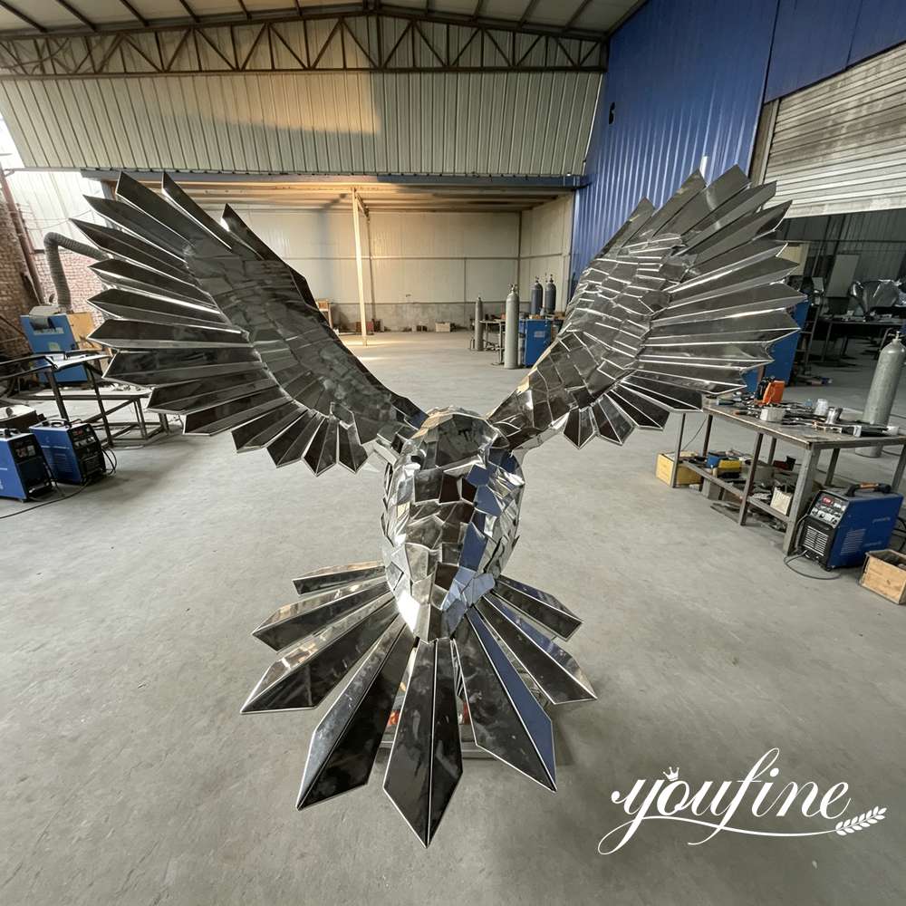 stainless steel eagle sculpture factory production