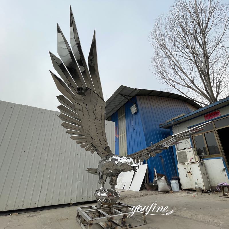 stainless steel eagle statue