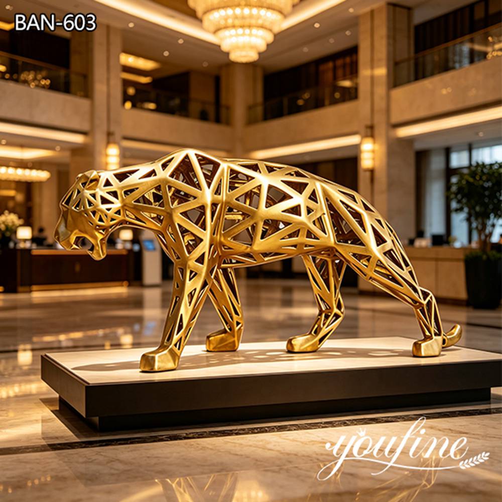 abstract leopard art sculpture entrance