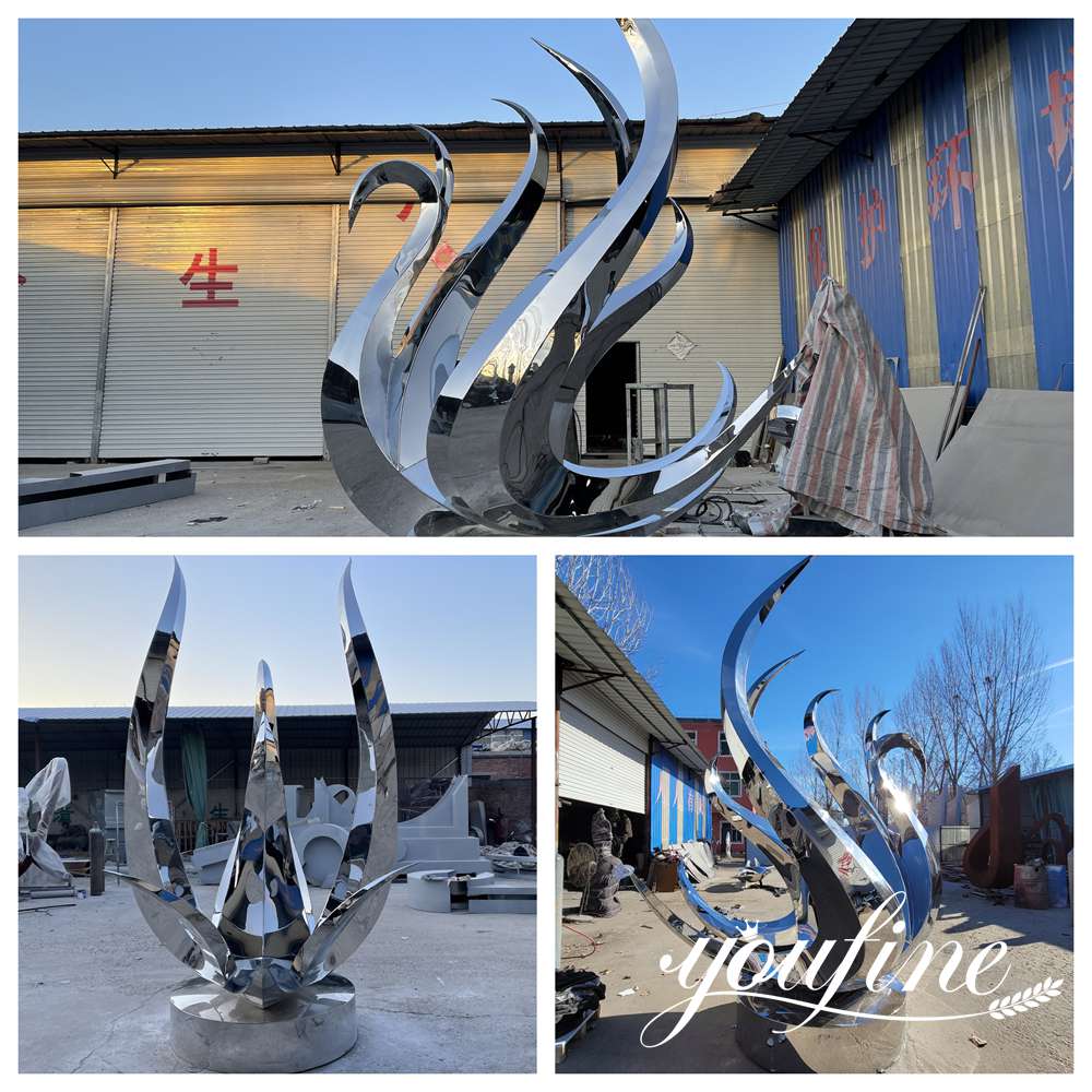 abstract swan sculpture different viewing angle