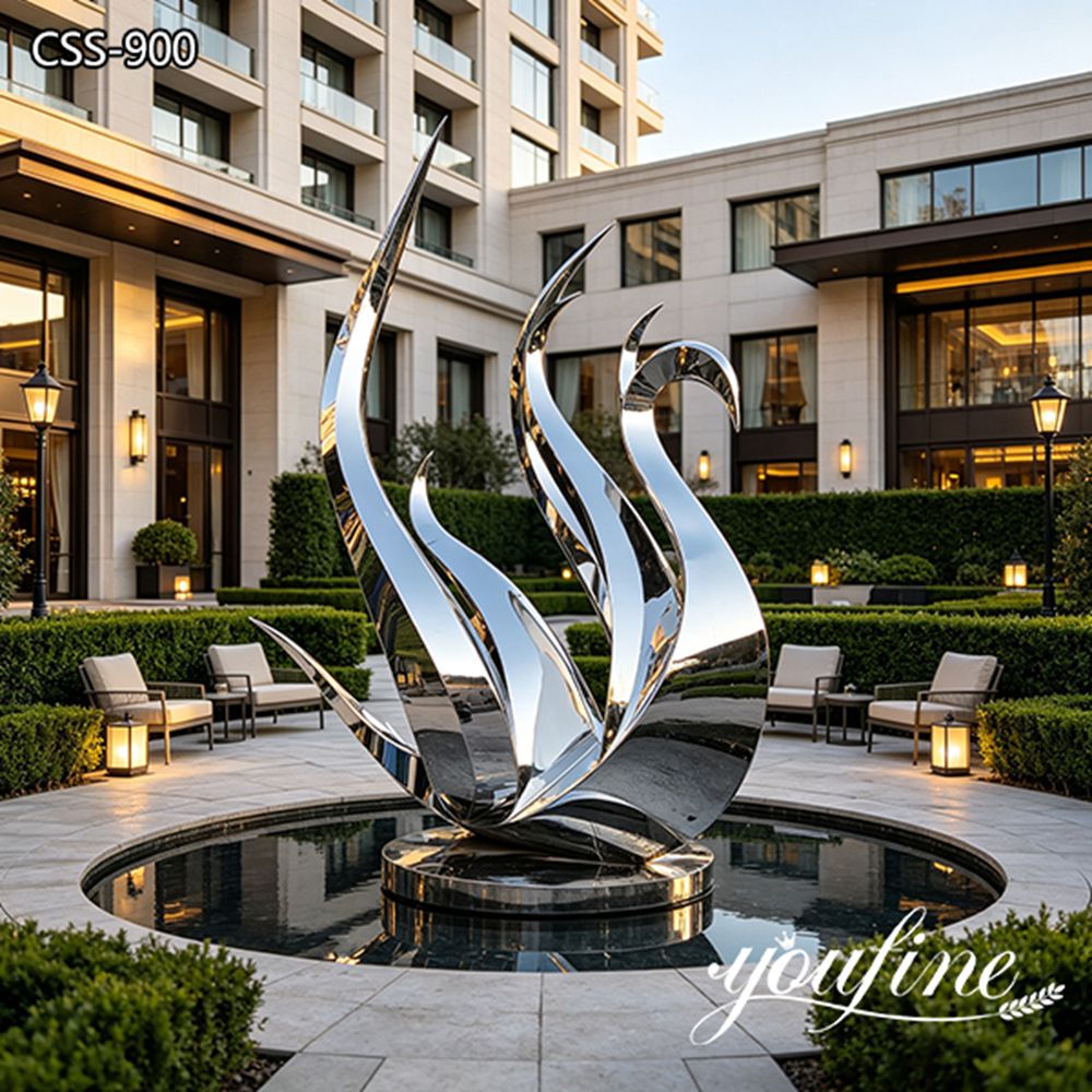 abstract swan sculpture hotel