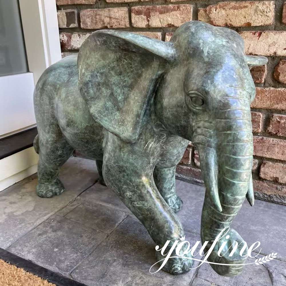 bronze elephant statue entrance usa