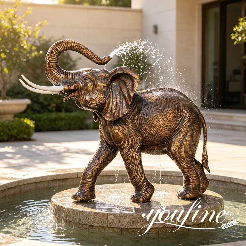 bronze elephant statue fountain