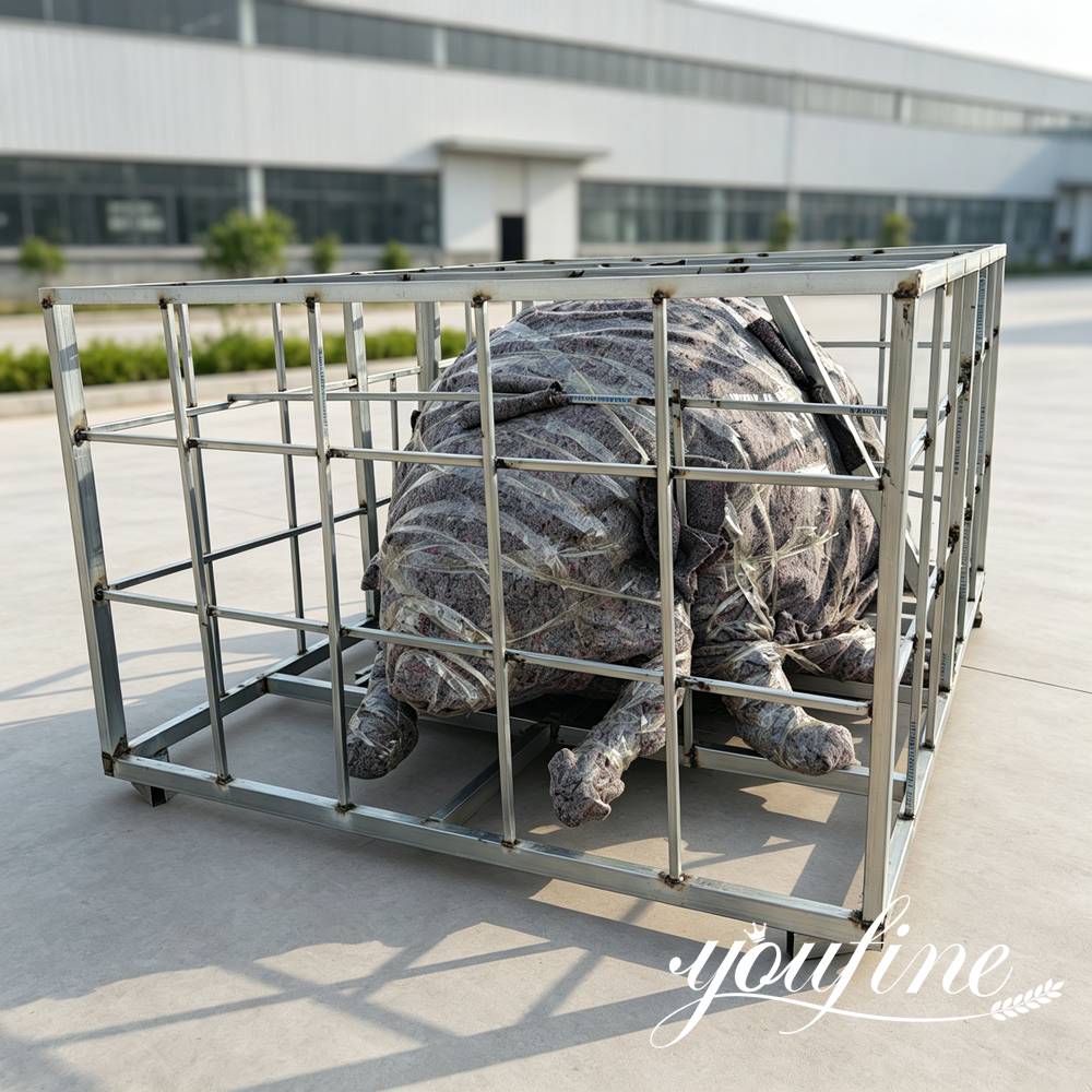 bronze ladybug sculpture packaging