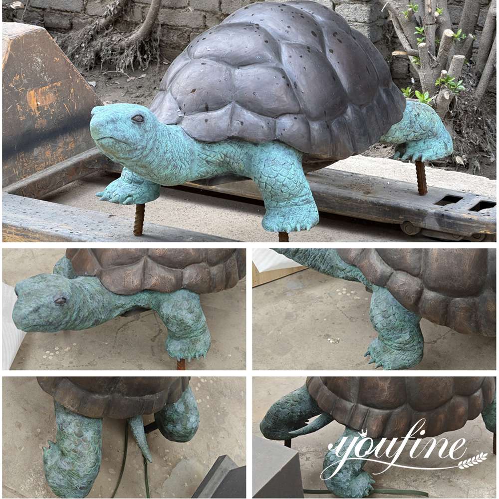 bronze turtle sculptures multiple views