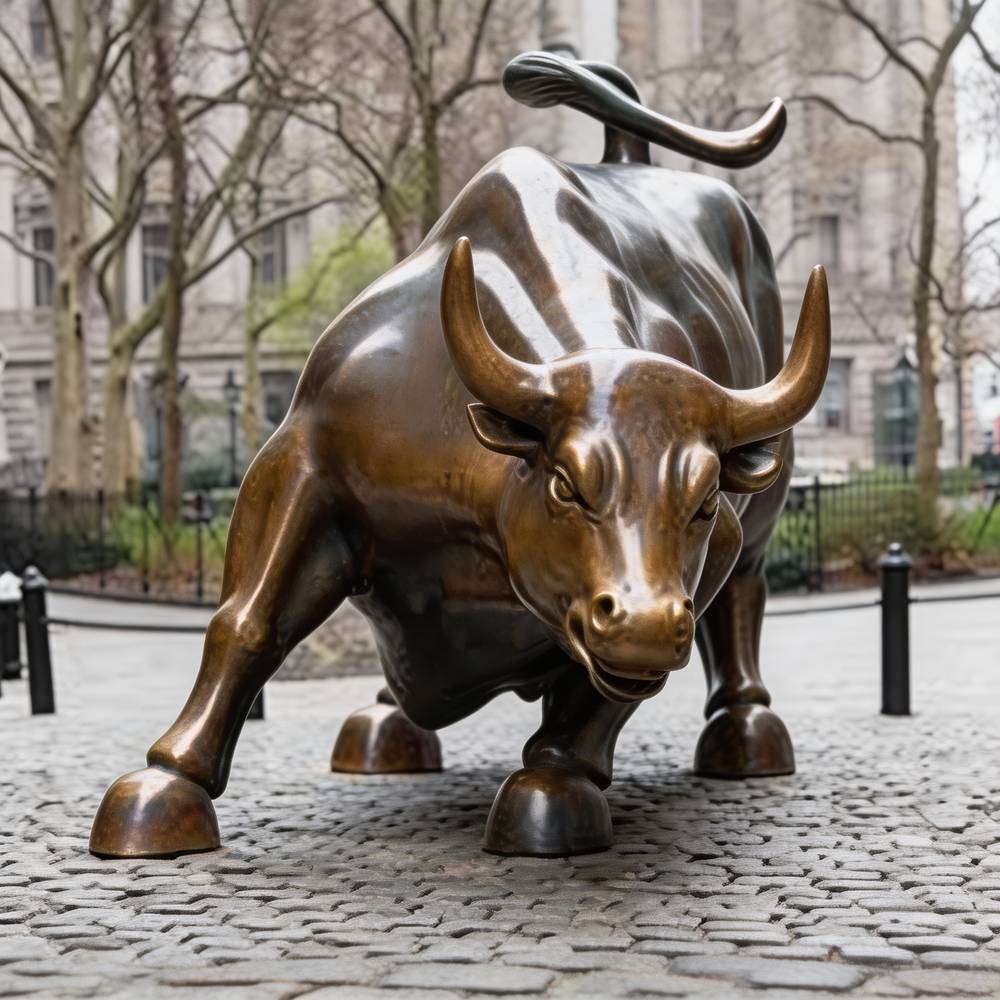 charging bull statue sculpture