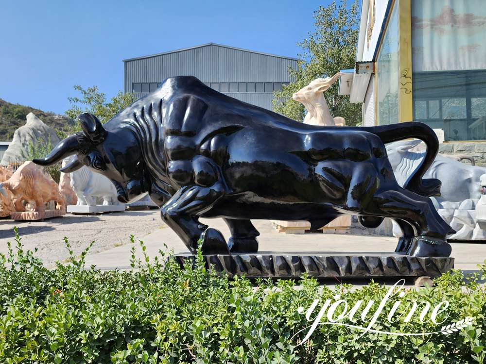 custom marble bull sculpture
