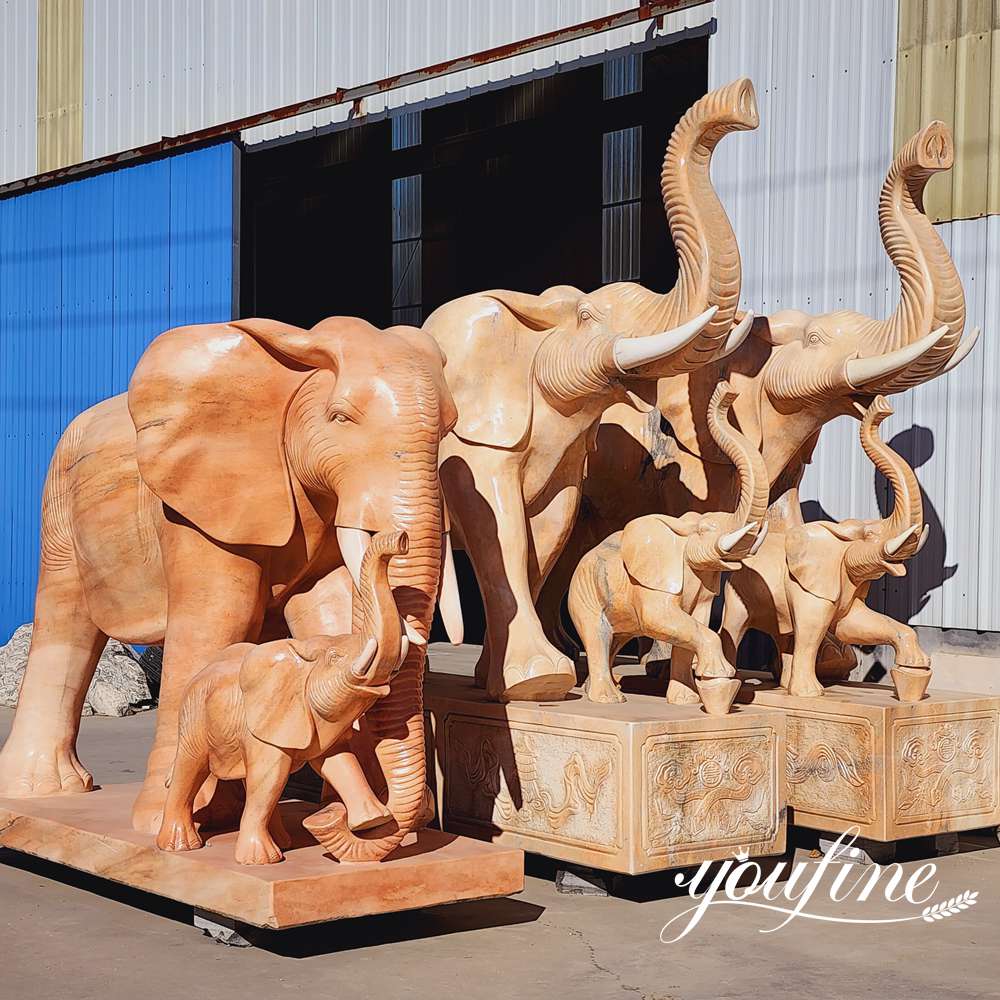marble-elephant-statue-group