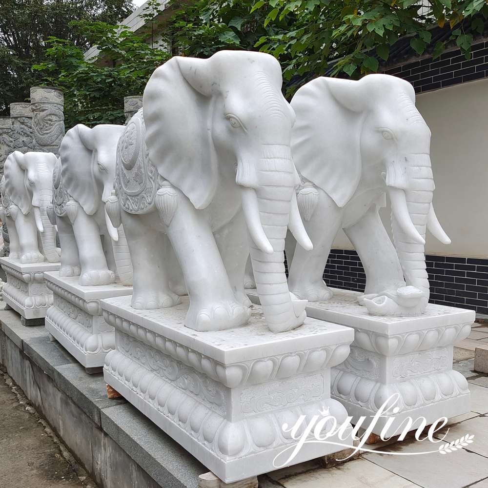 marble elephant statue pair outdoor