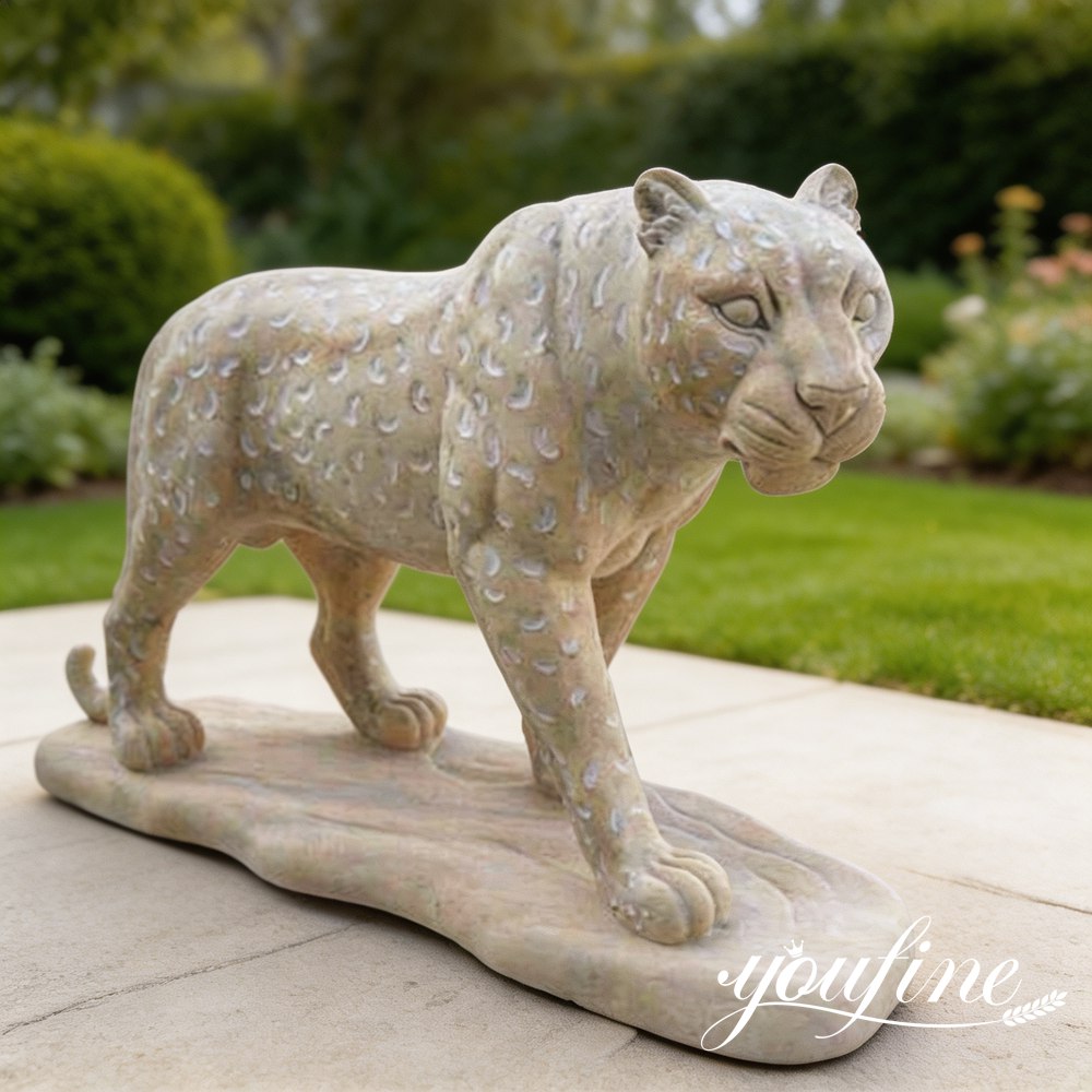 marble panther statue outdoor garden