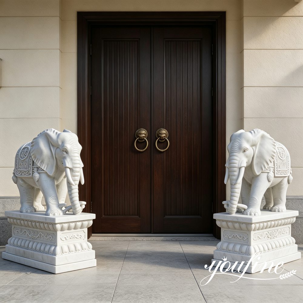 pair-marble-elephant-statues-entrance