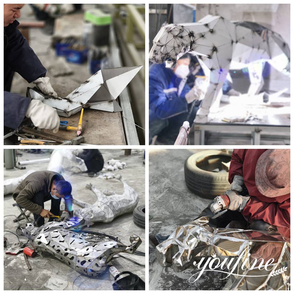 stainless steel panther statue fabrication process