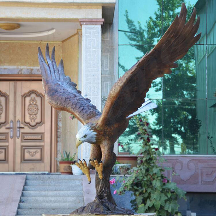 Detailed bronze eagle sculpture
