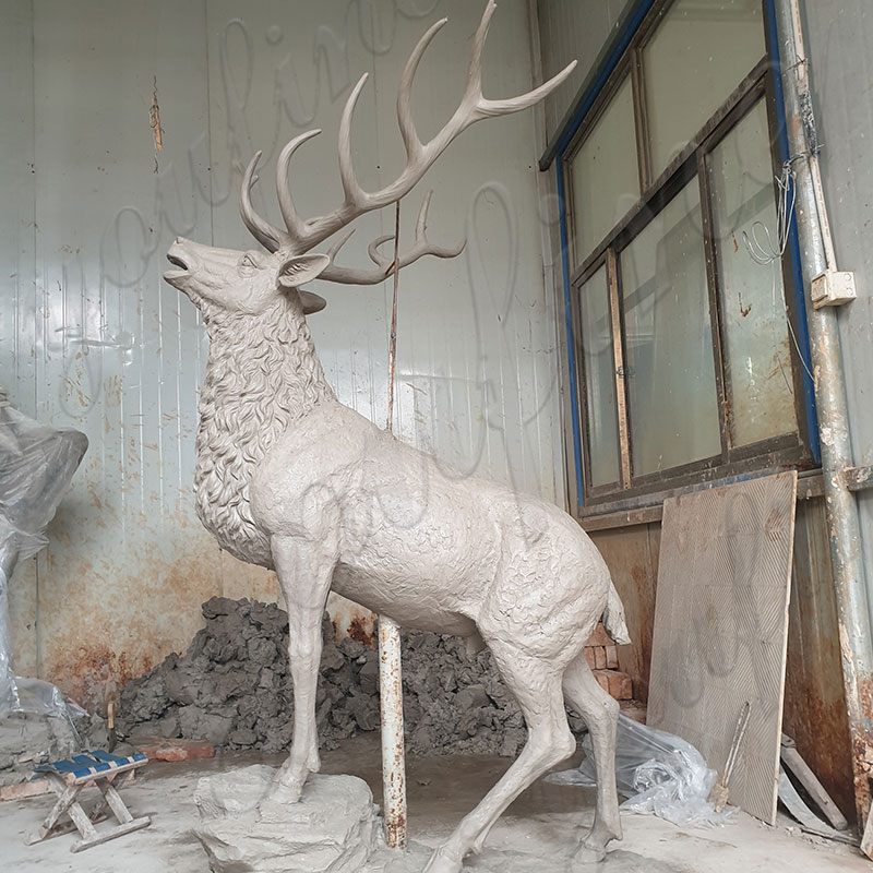black stag statue clay model