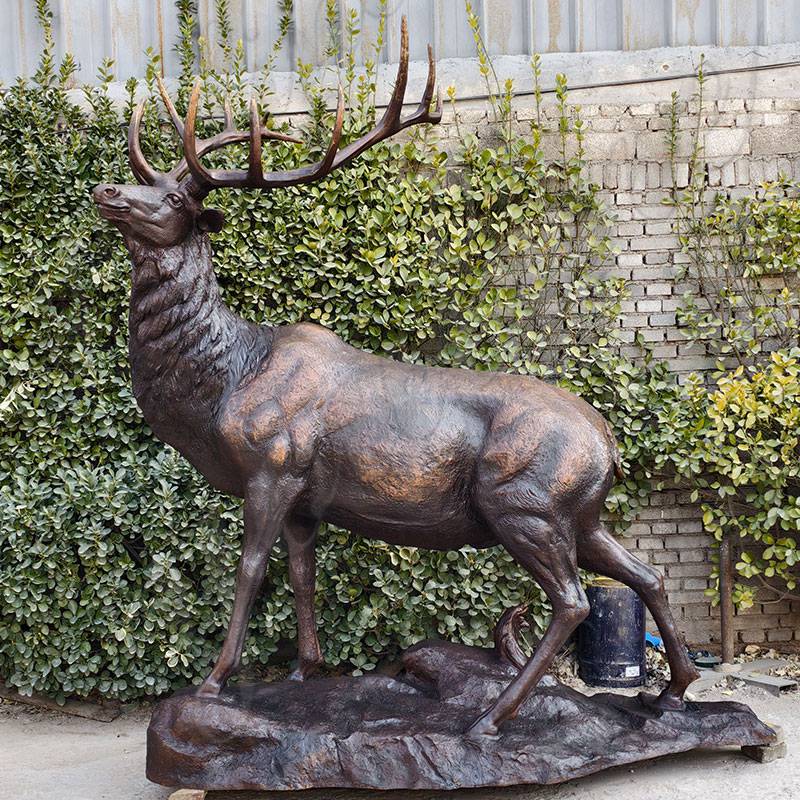 finished red deer statue