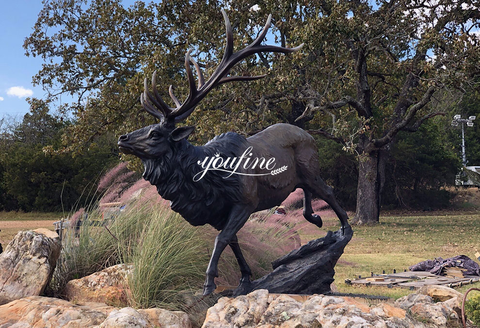 elk yard statue