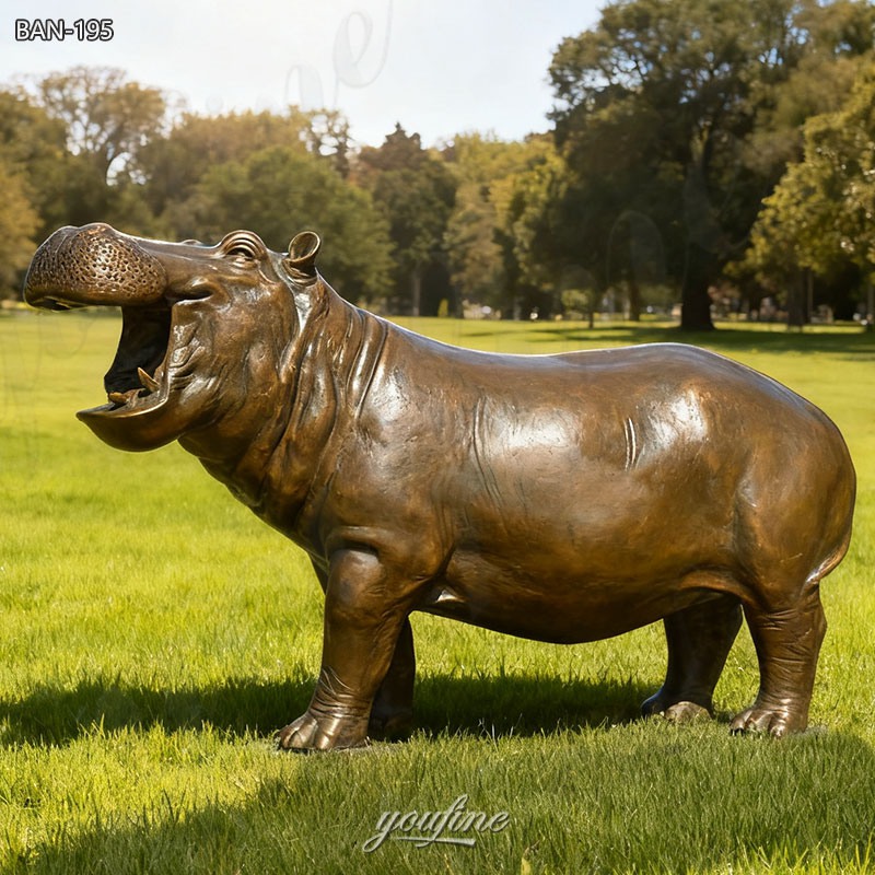 Bronze Life Size Hippo Statue