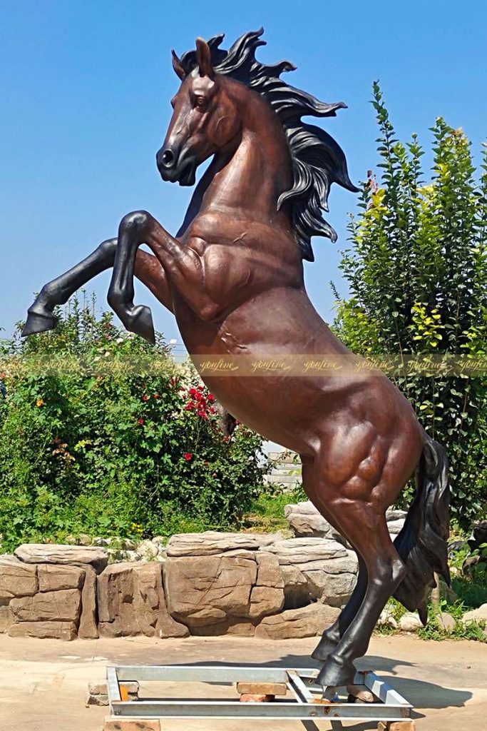 rearing horse statue