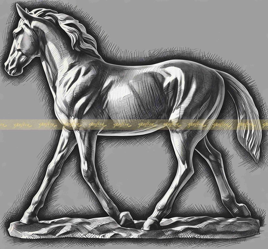 walking horse statue design