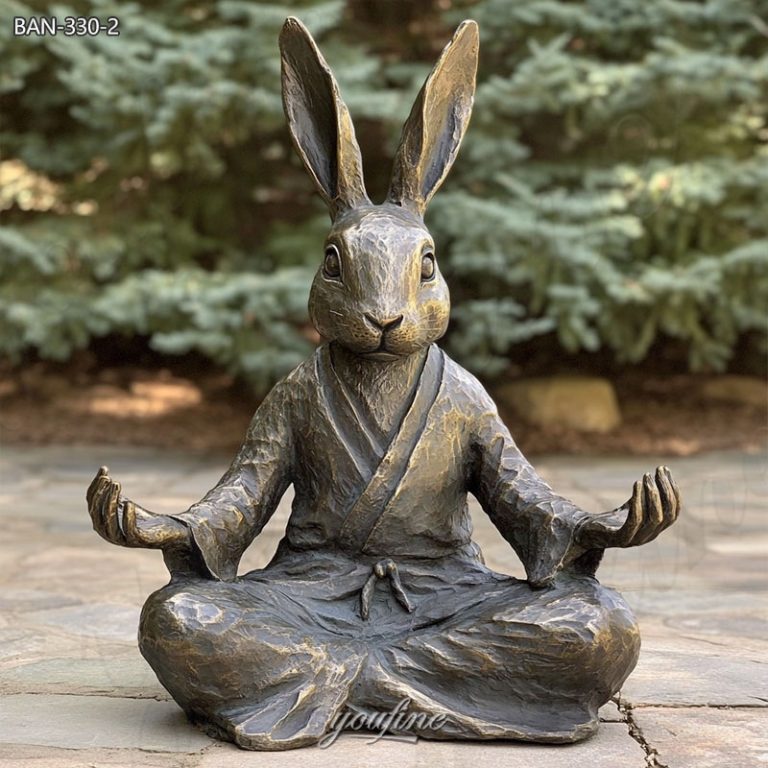 Wise Zen Rabbit Bronze Zen Rabbit Statue