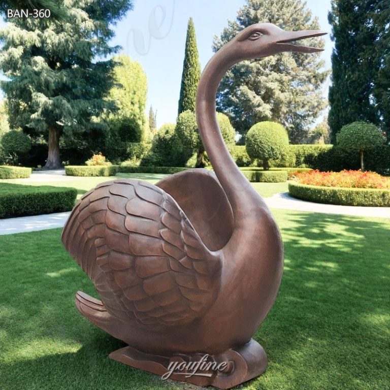 brass swan statue