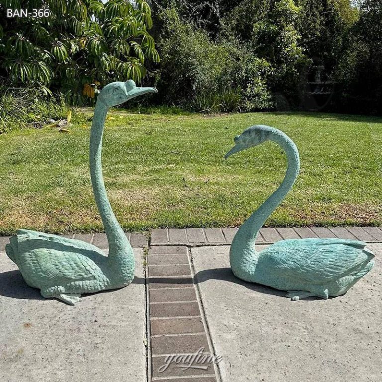 swan couple statue