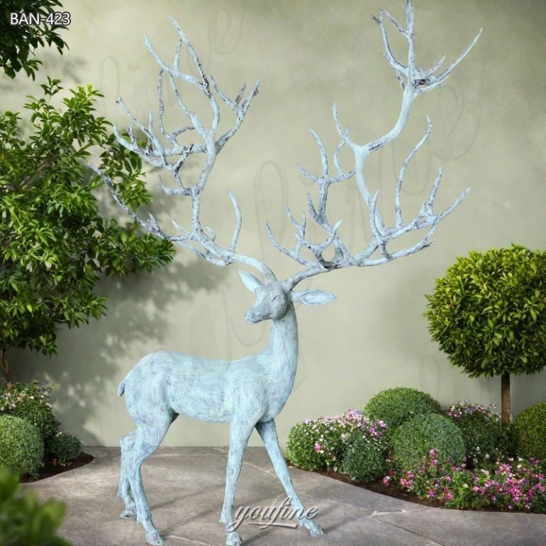 bronze life size deer yard ornaments