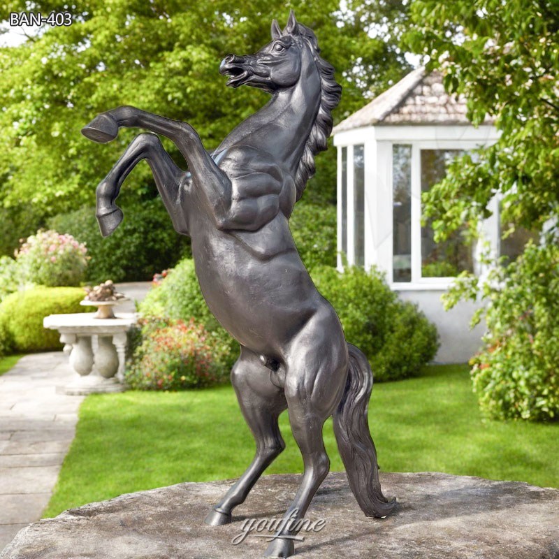bronze black horse statue