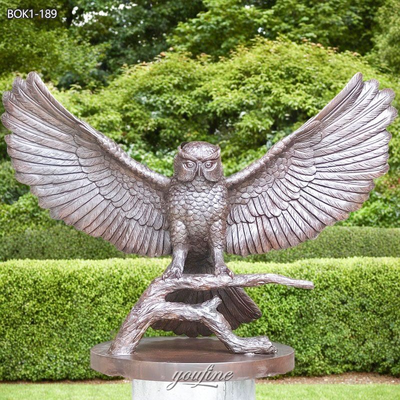 Bronze Large Garden Owl Statue
