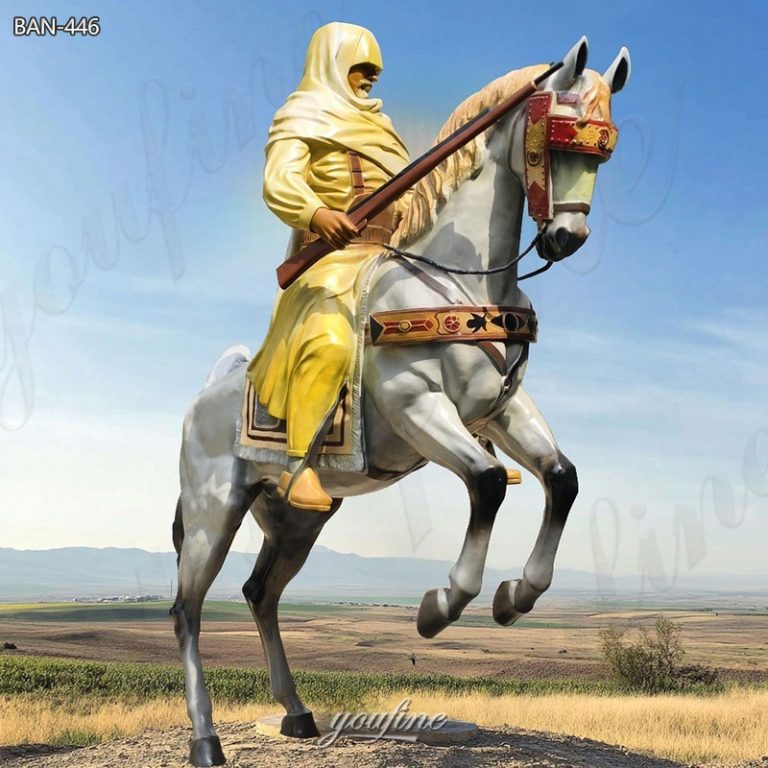 man on horse sculpture