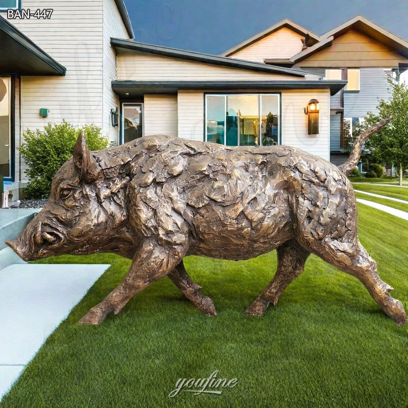 Bronze Walking Wild Boar Statue for Sale