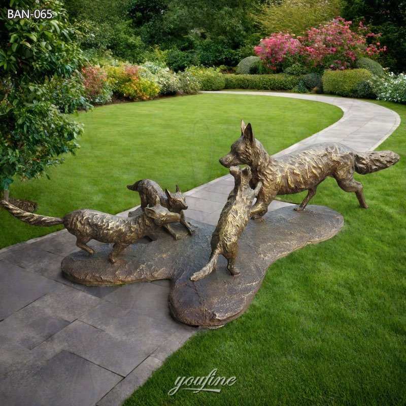 fox garden statue