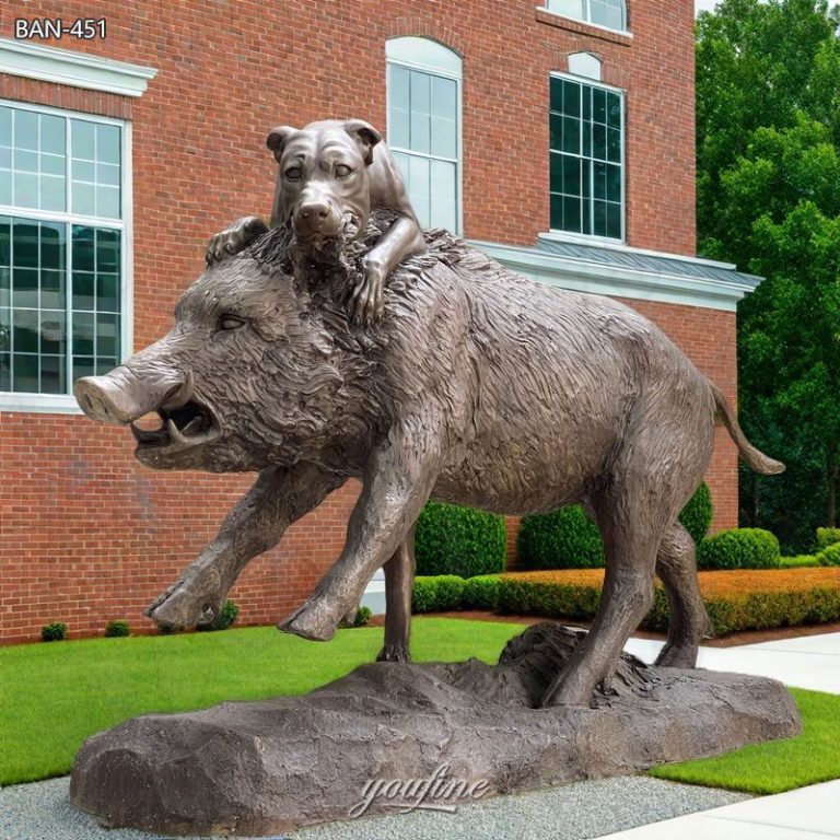 boar and dog statue