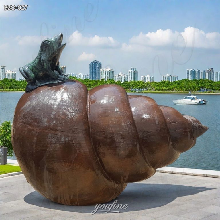 bronze conch shell statue