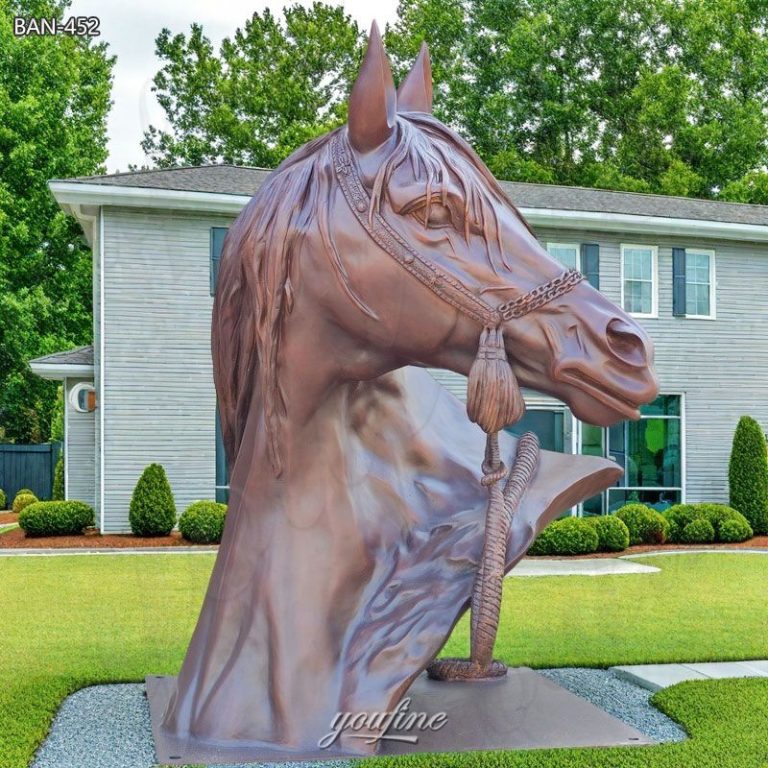 bronze large horse head busts