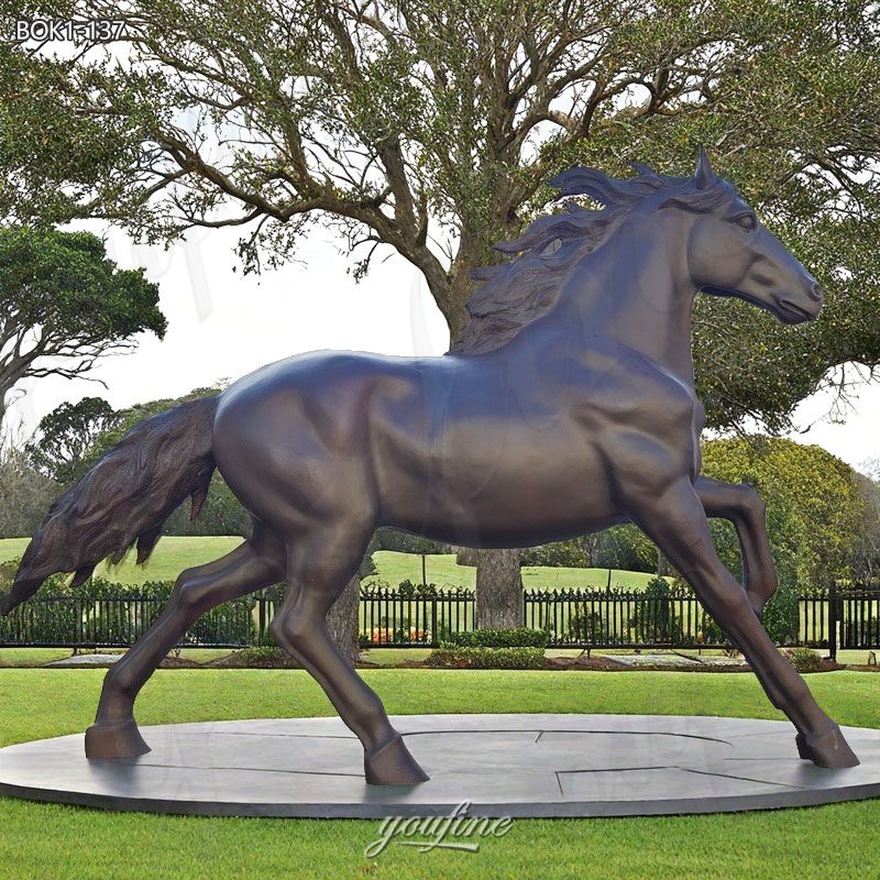 bronze running horse statue