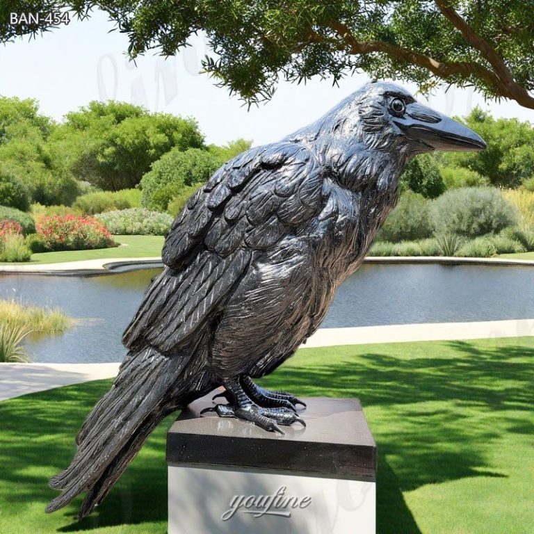 large raven statue