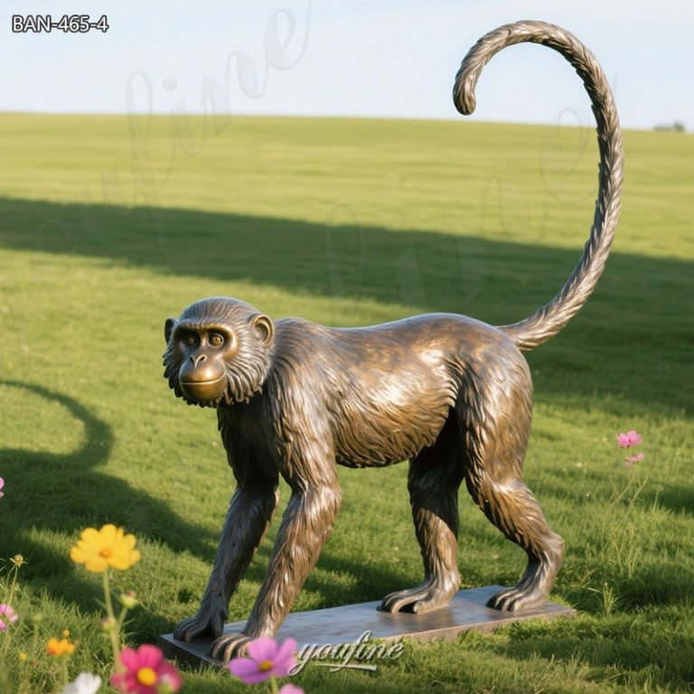 life size long tailed monkey sculpture