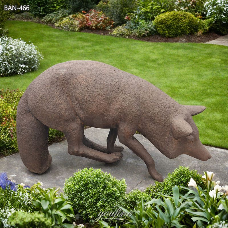 prowling fox garden ornament