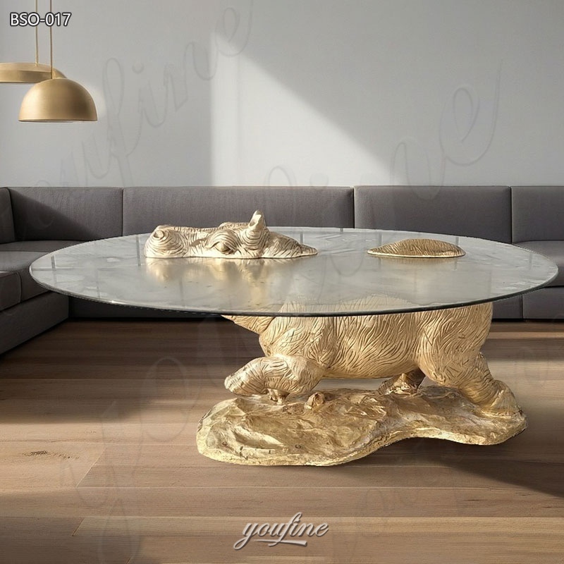 bronze hippo coffee table